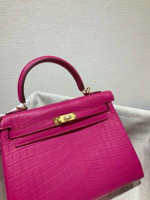 wholesale quality hermes kelly 25 matte niloticus crocodile j5 rose scheherazade ghd